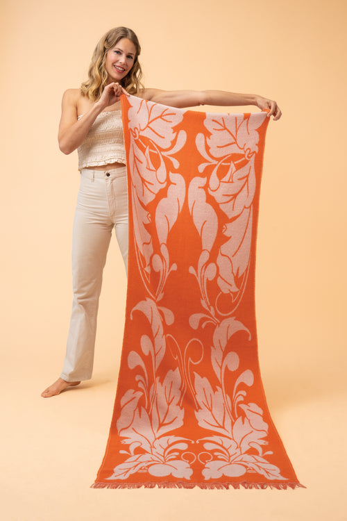An image of the Powder Opulent Flourish Woven Scarf