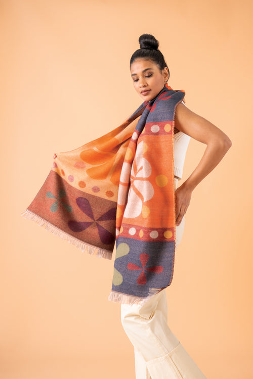 An image of the Powder Fairisle Woven Scarf
