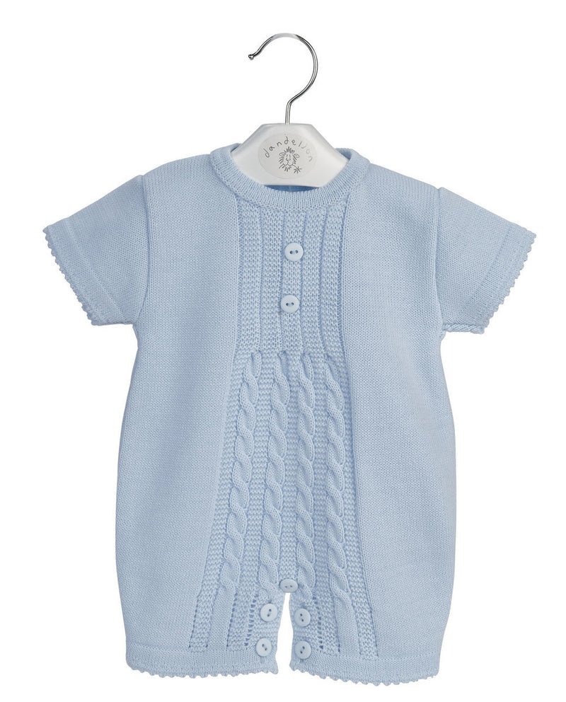 An image of the Dandelion Cable Front Knitted Romper