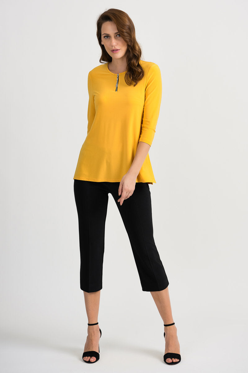 3/4 Sleeve Zip Front Tunic