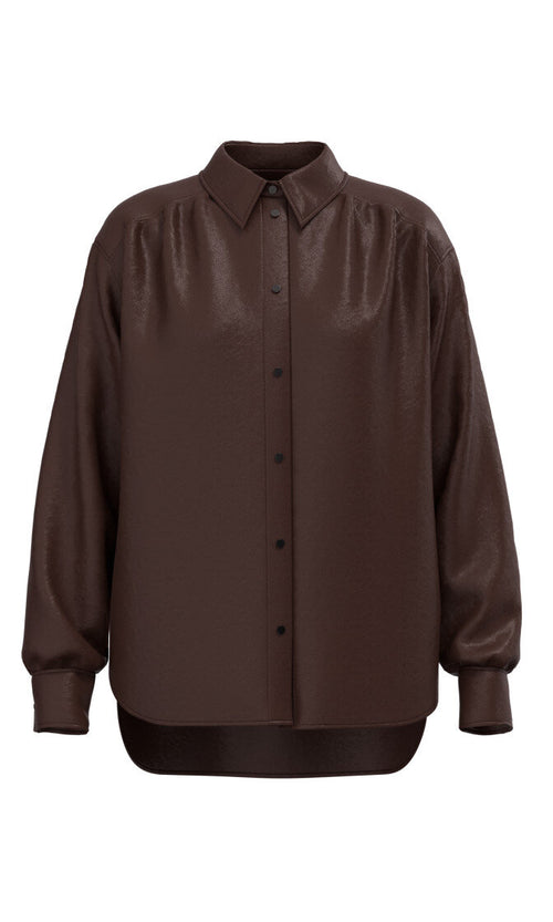 An image of the Marc Cain B PLEATHER SHIRT