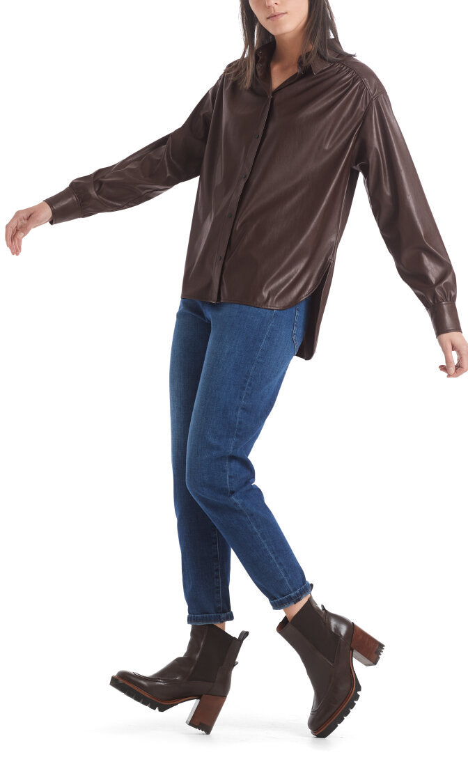 An image of the Marc Cain B PLEATHER SHIRT