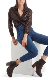 An image of the Marc Cain B PLEATHER SHIRT