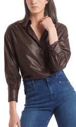 An image of the Marc Cain B PLEATHER SHIRT