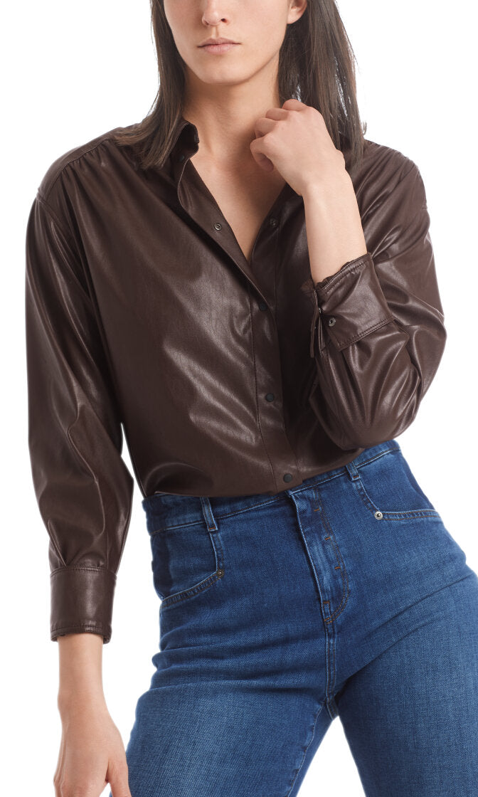 An image of the Marc Cain B PLEATHER SHIRT
