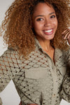 An image of the Oui Lace Shirt Dress
