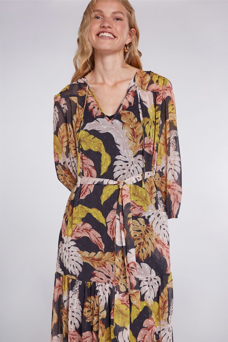 An image of the Oui Leaf/Leopard Dress