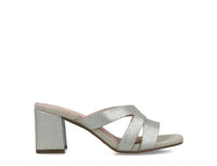 An image of the Menbur Block Heeled Glitter Sandal