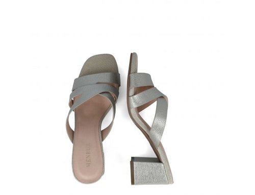 An image of the Menbur Block Heeled Glitter Sandal