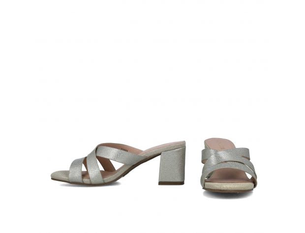 An image of the Menbur Block Heeled Glitter Sandal